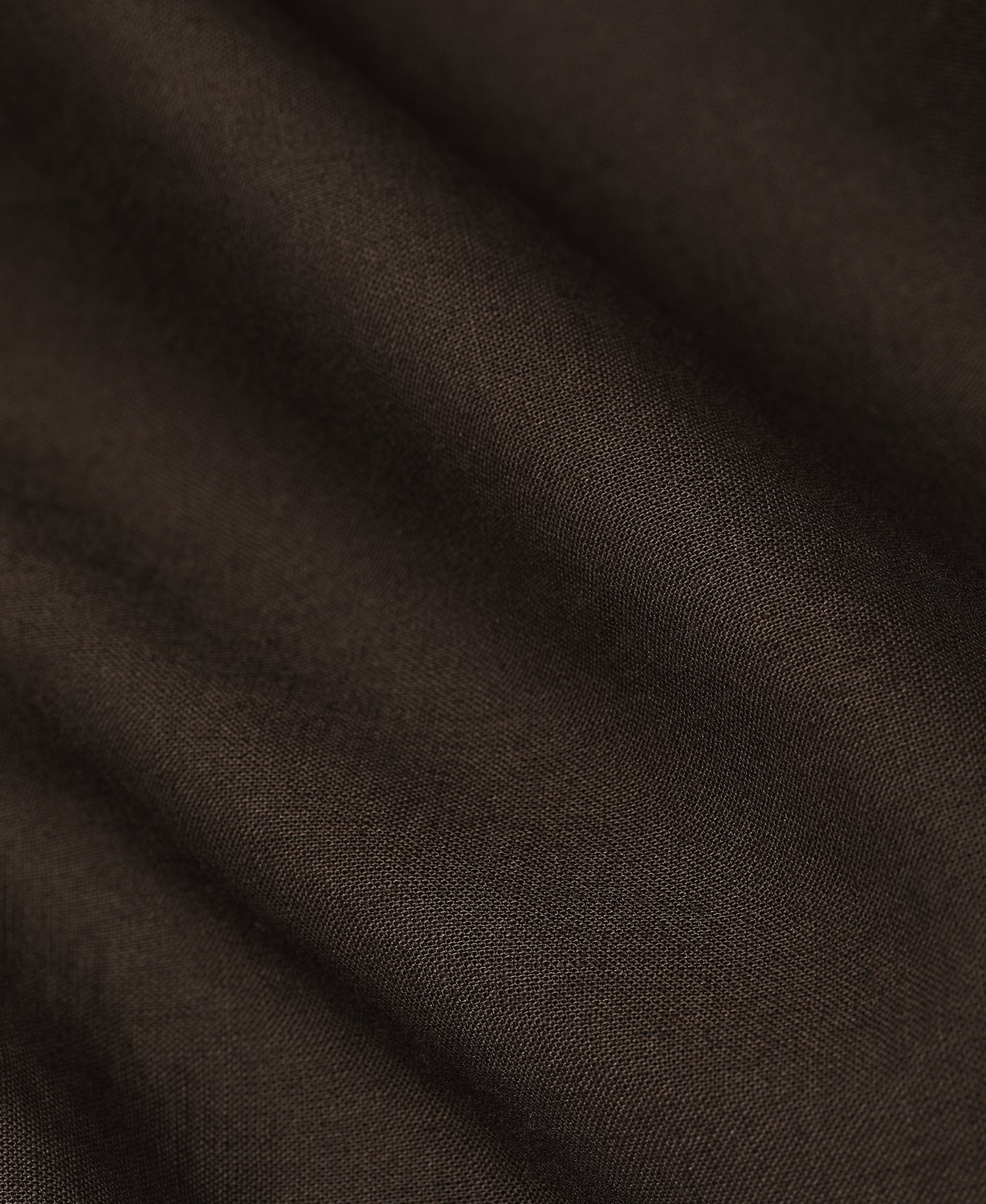 Lot 220L 1940s Linen-Cotton Open Collar Shirt - Dark Brown