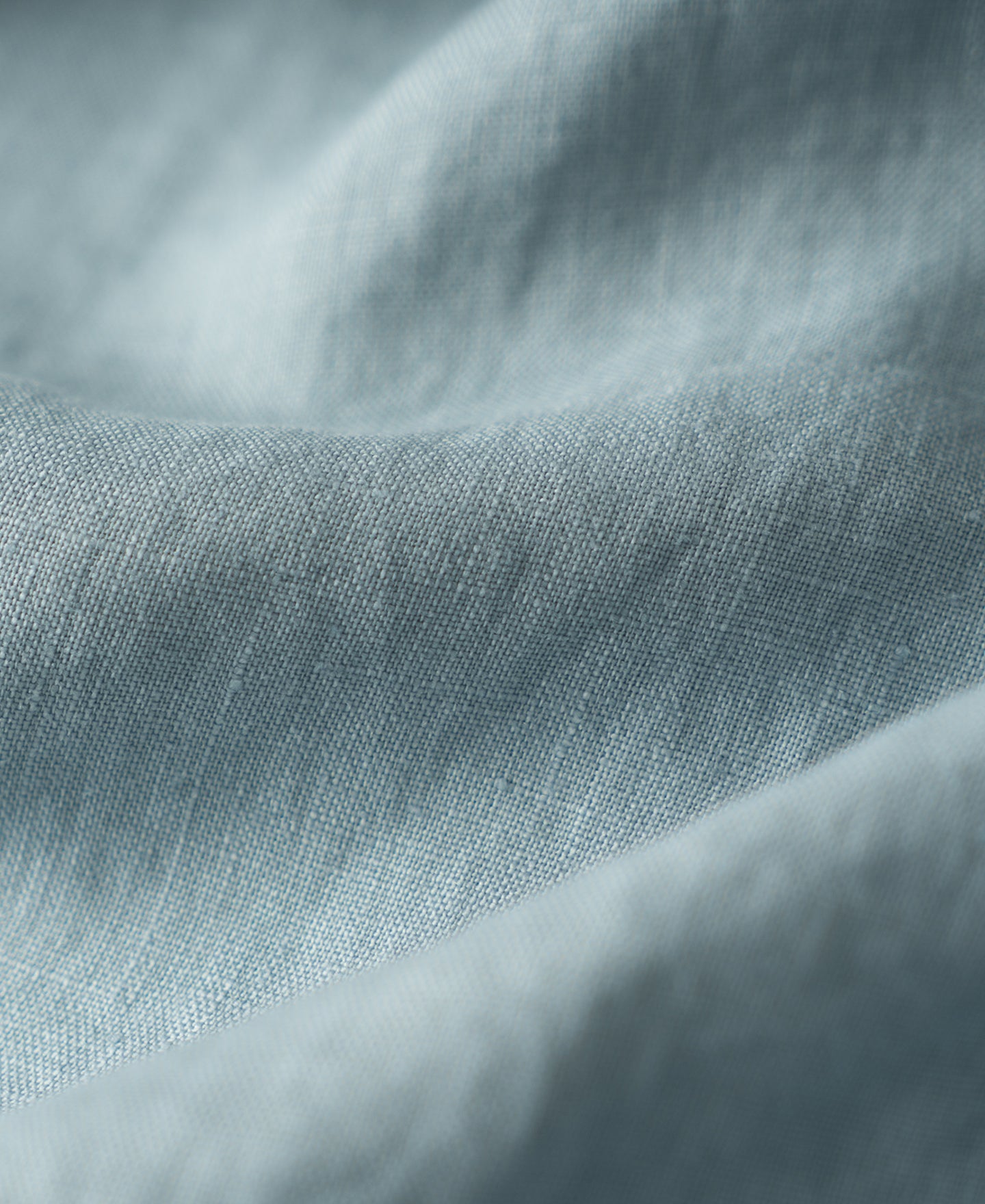 1950s Italian Collar Long Sleeve Linen Shirt - Light Blue