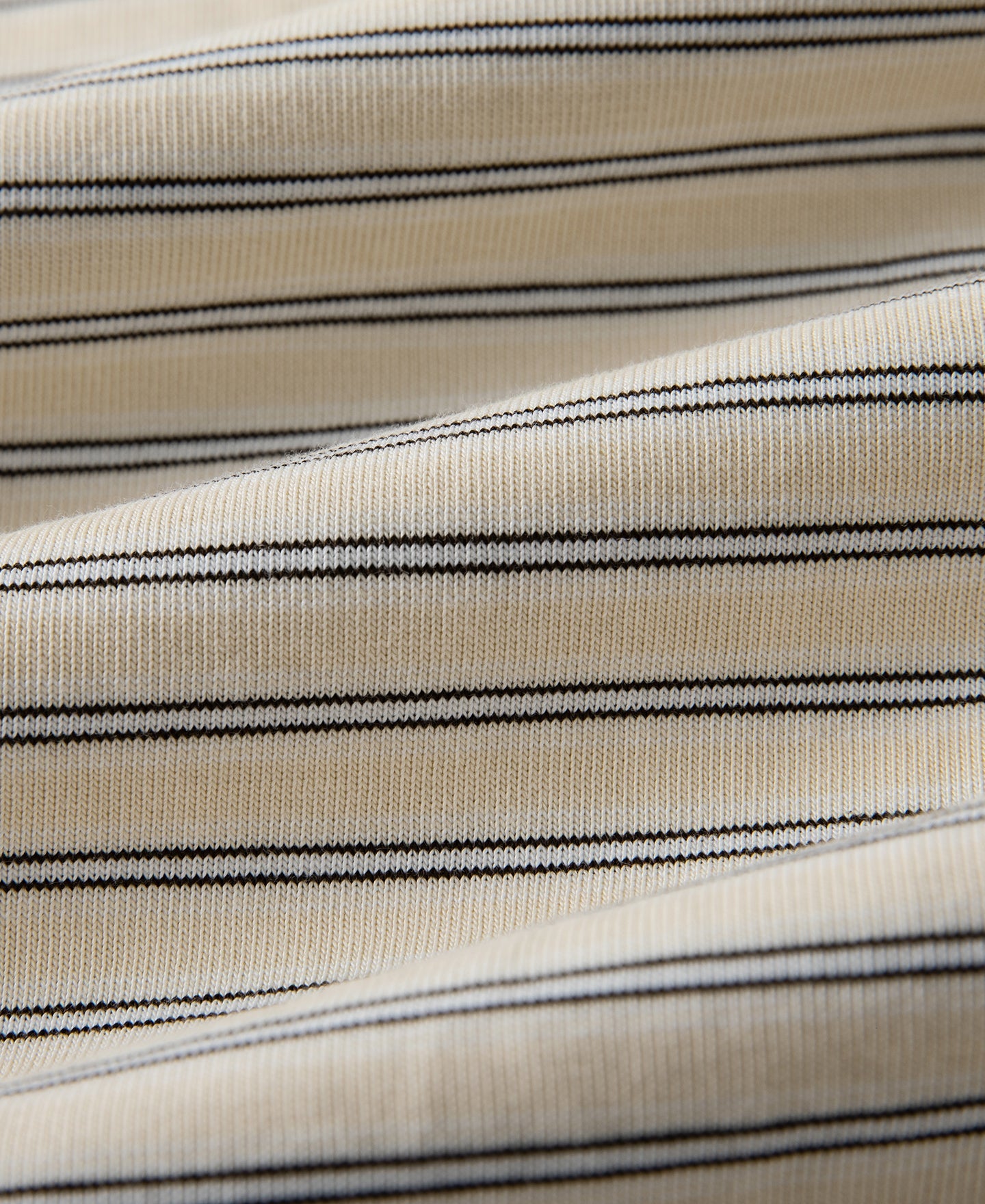 Heavyweight Cotton Striped Pocket T-Shirt - Apricot
