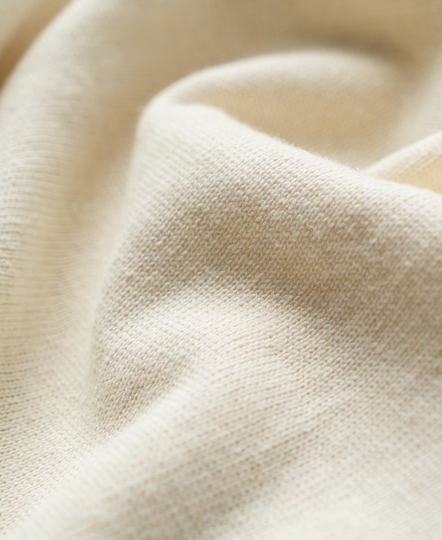 Linen Cotton Blend Knit Johnny Collar Polo - Apricot