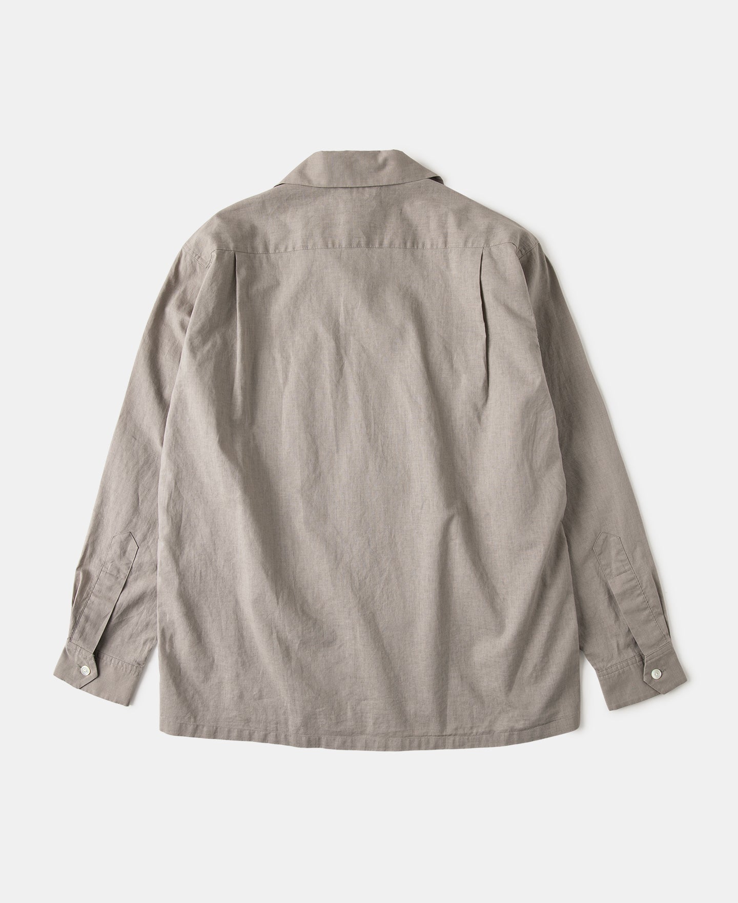 Lot 220L 1940s Linen-Cotton Open Collar Shirt - Khaki Gray