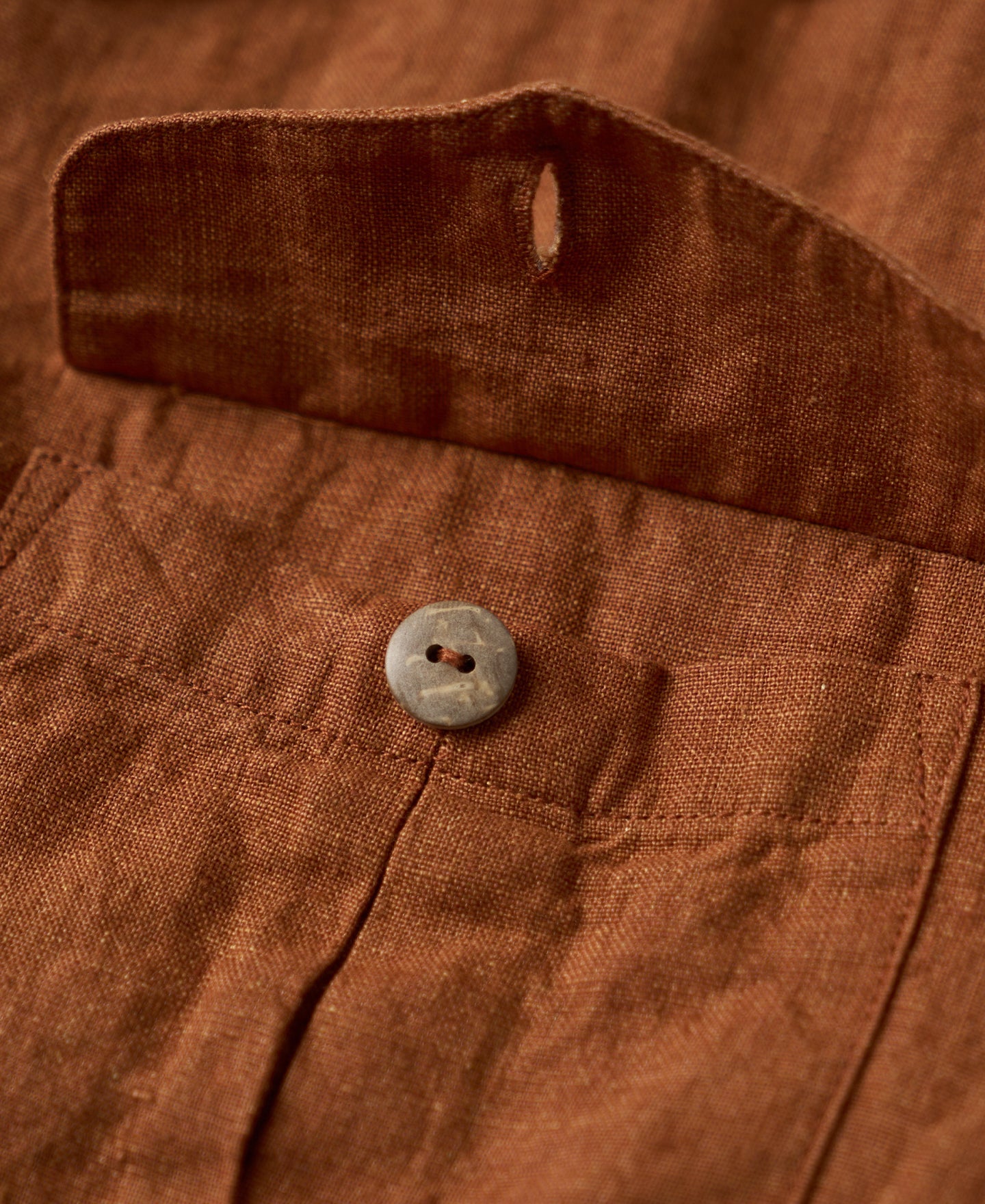 Yarn-dyed Linen Camp-Collar Shirt - Red