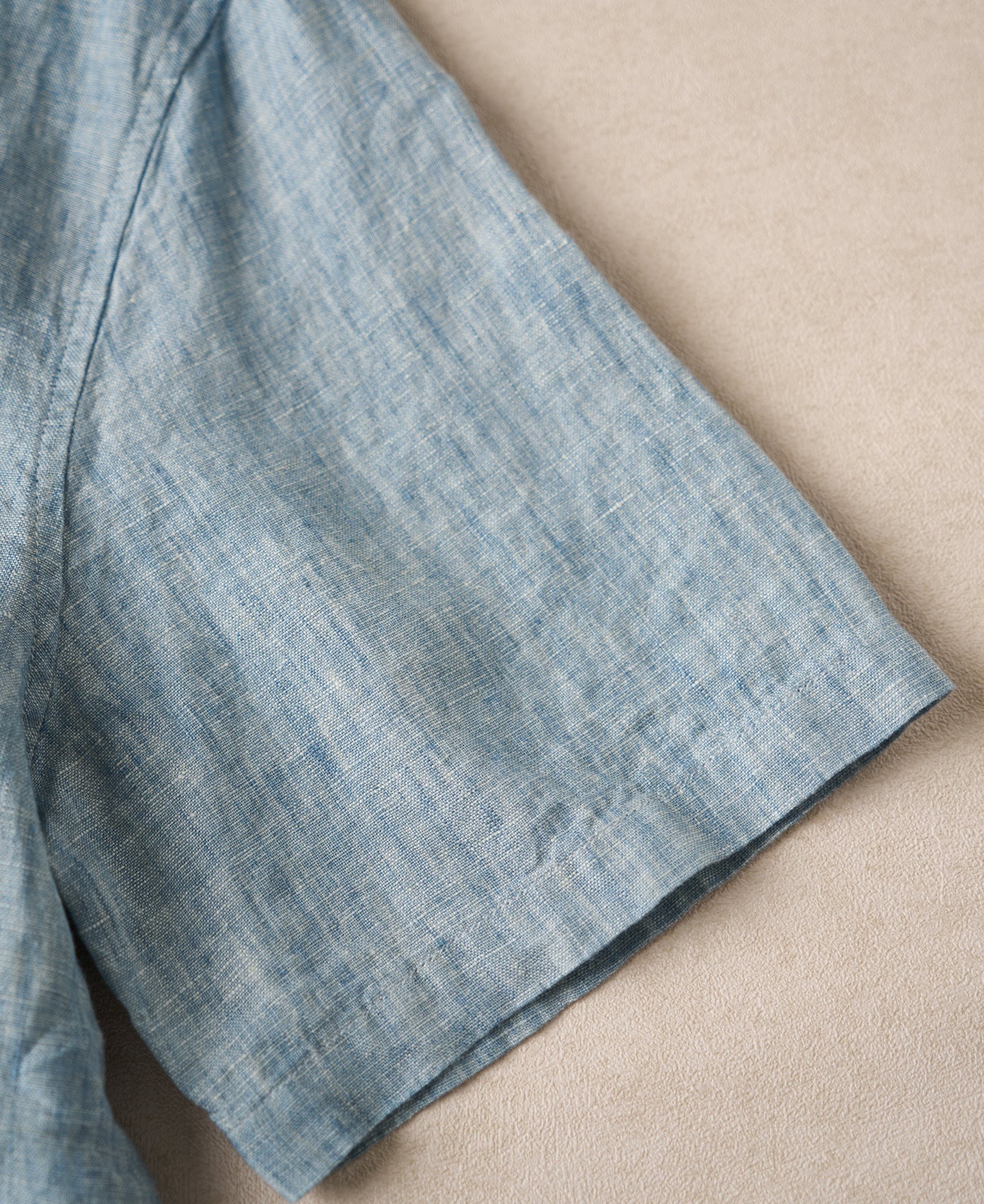 Yarn-dyed Linen Camp-Collar Shirt - Washed Blue