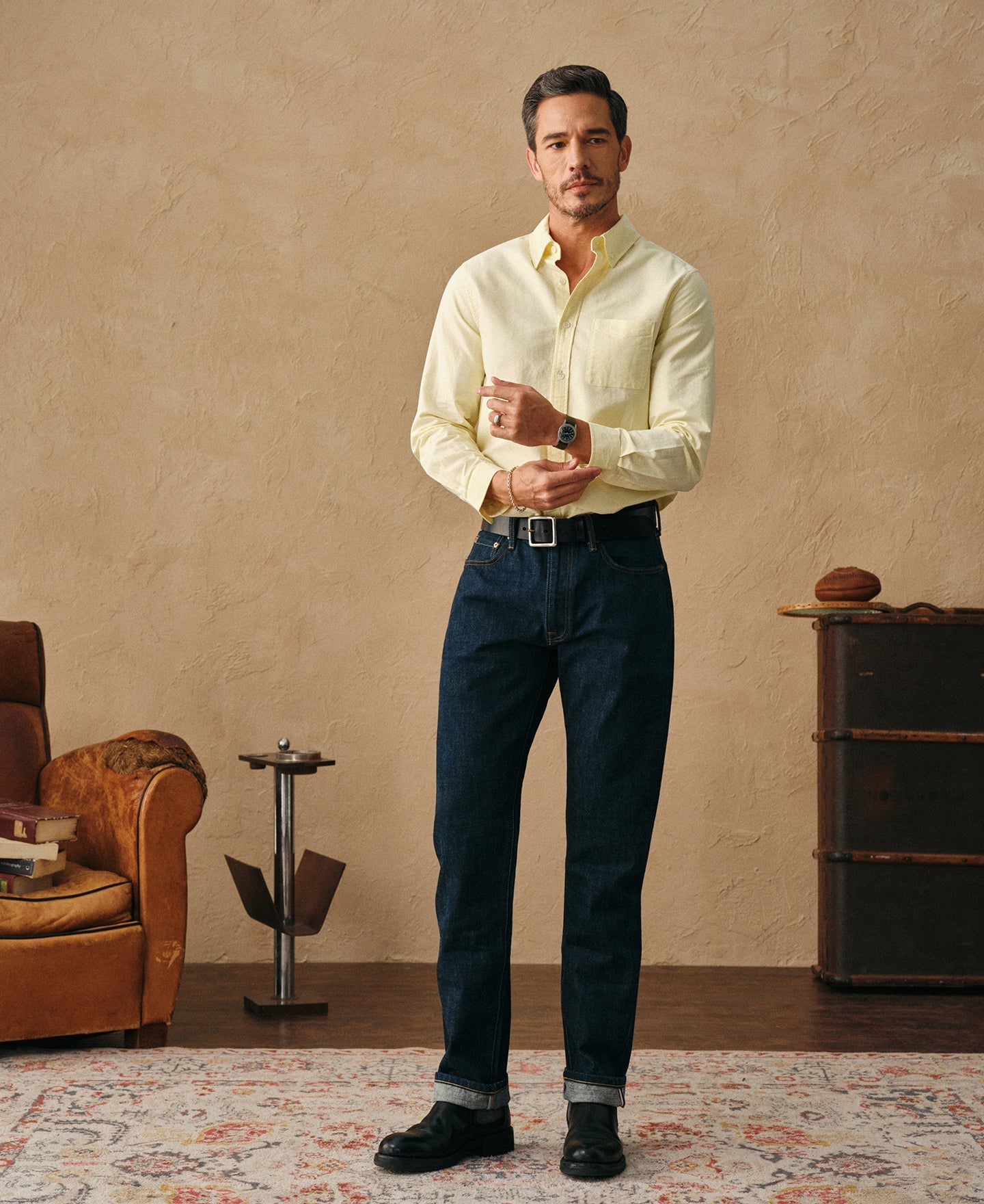 Classic Button-Down Oxford Shirt - Yellow