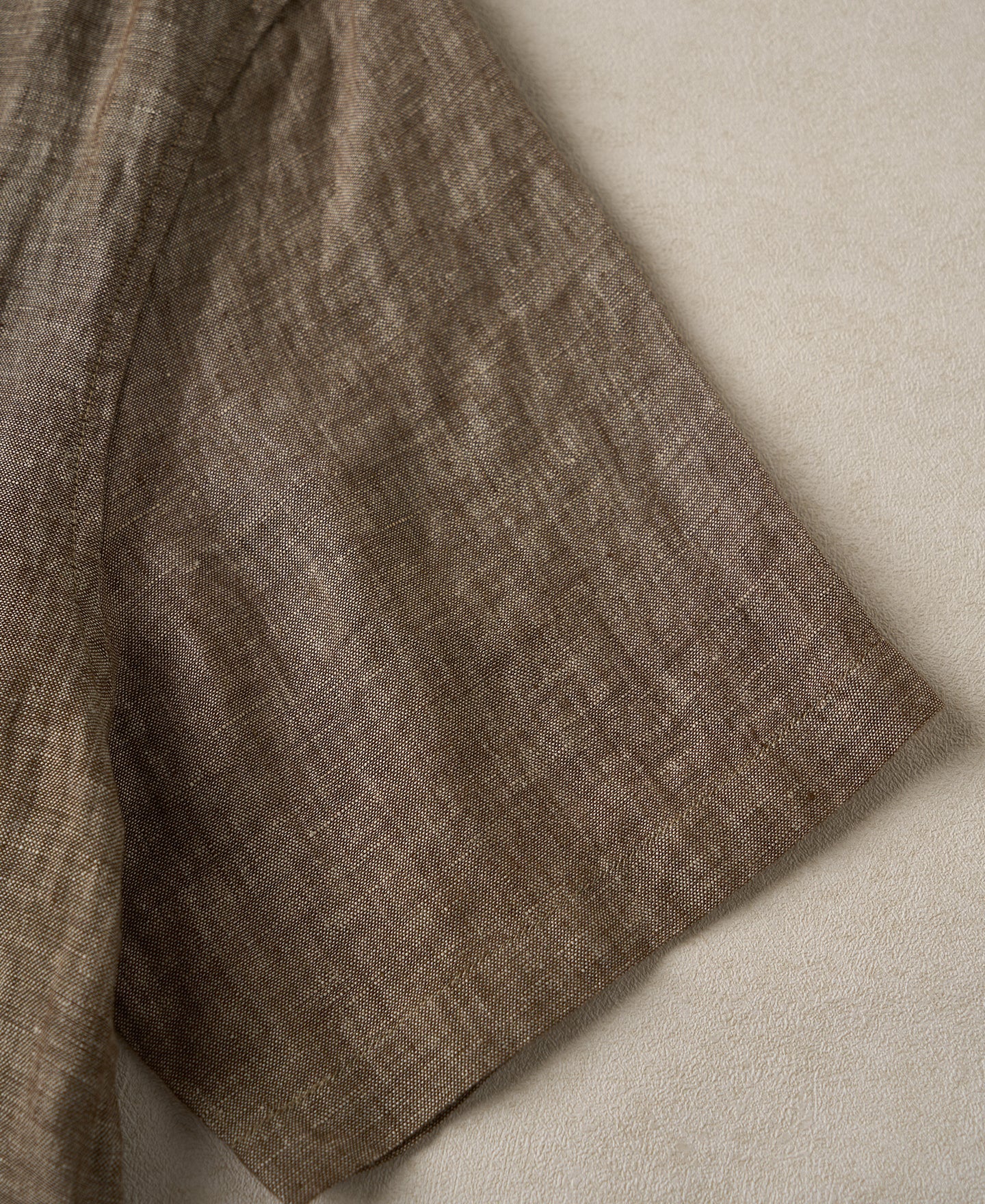 Yarn-dyed Linen Camp-Collar Shirt - Coffee