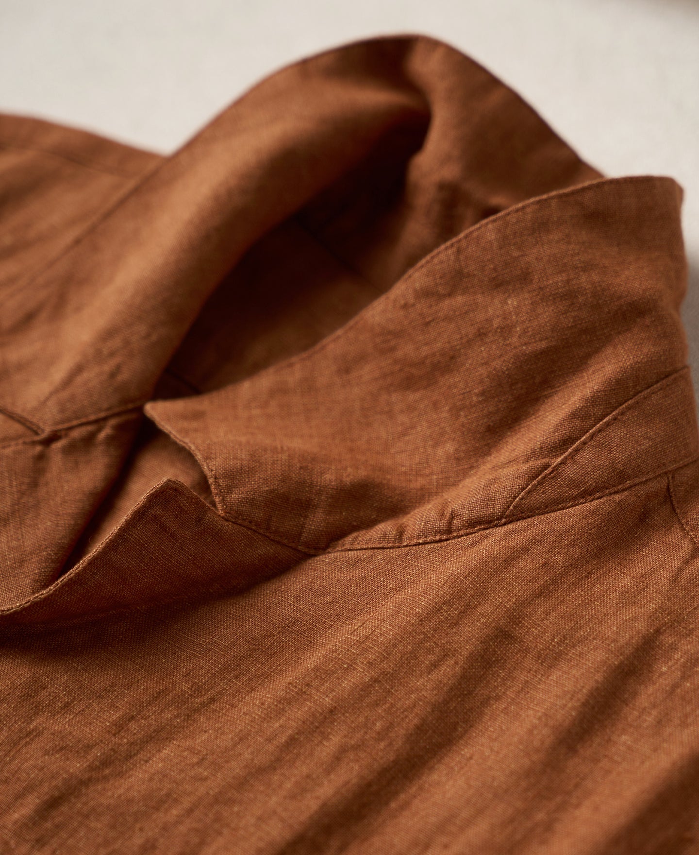 Yarn-dyed Linen Camp-Collar Shirt - Red