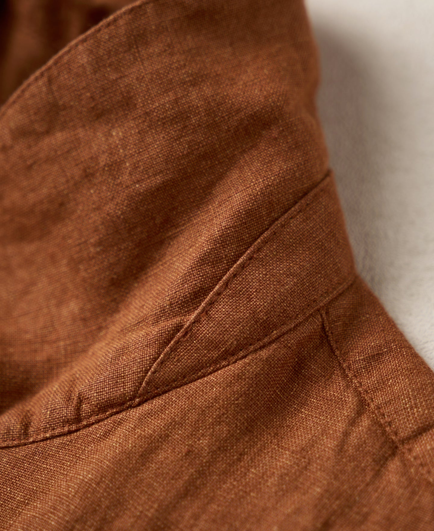 Yarn-dyed Linen Camp-Collar Shirt - Red