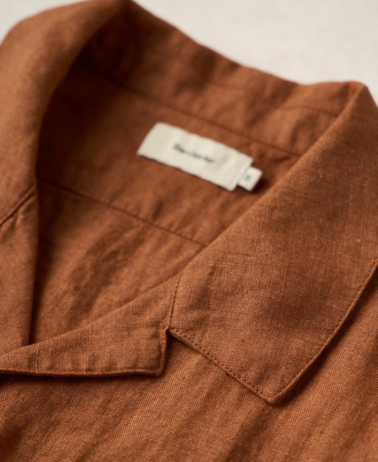 Yarn-dyed Linen Camp-Collar Shirt - Red