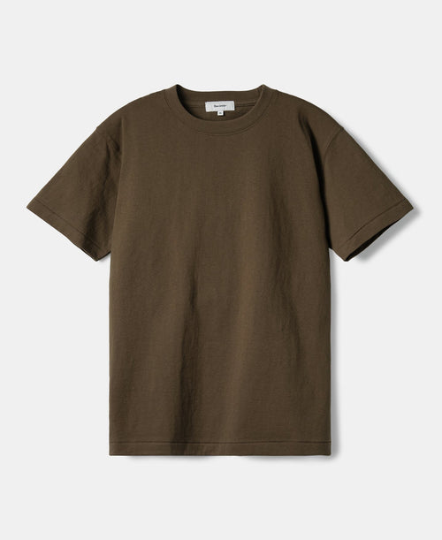 Regular Fit Heavyweight Tubular Jersey T-Shirt - Brown