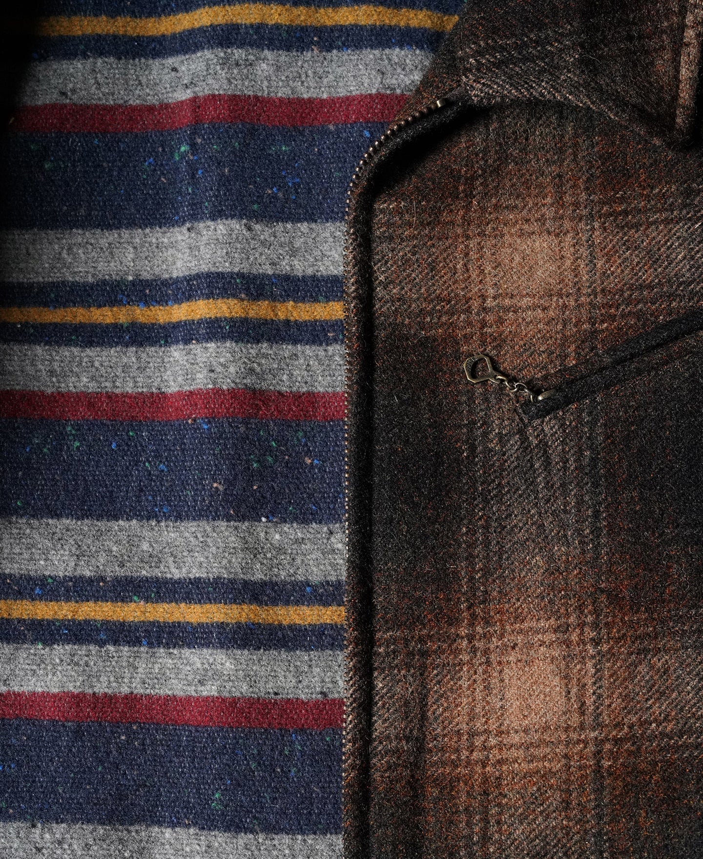 1930s Wool Shadow Plaid Tweed Cossack Jacket