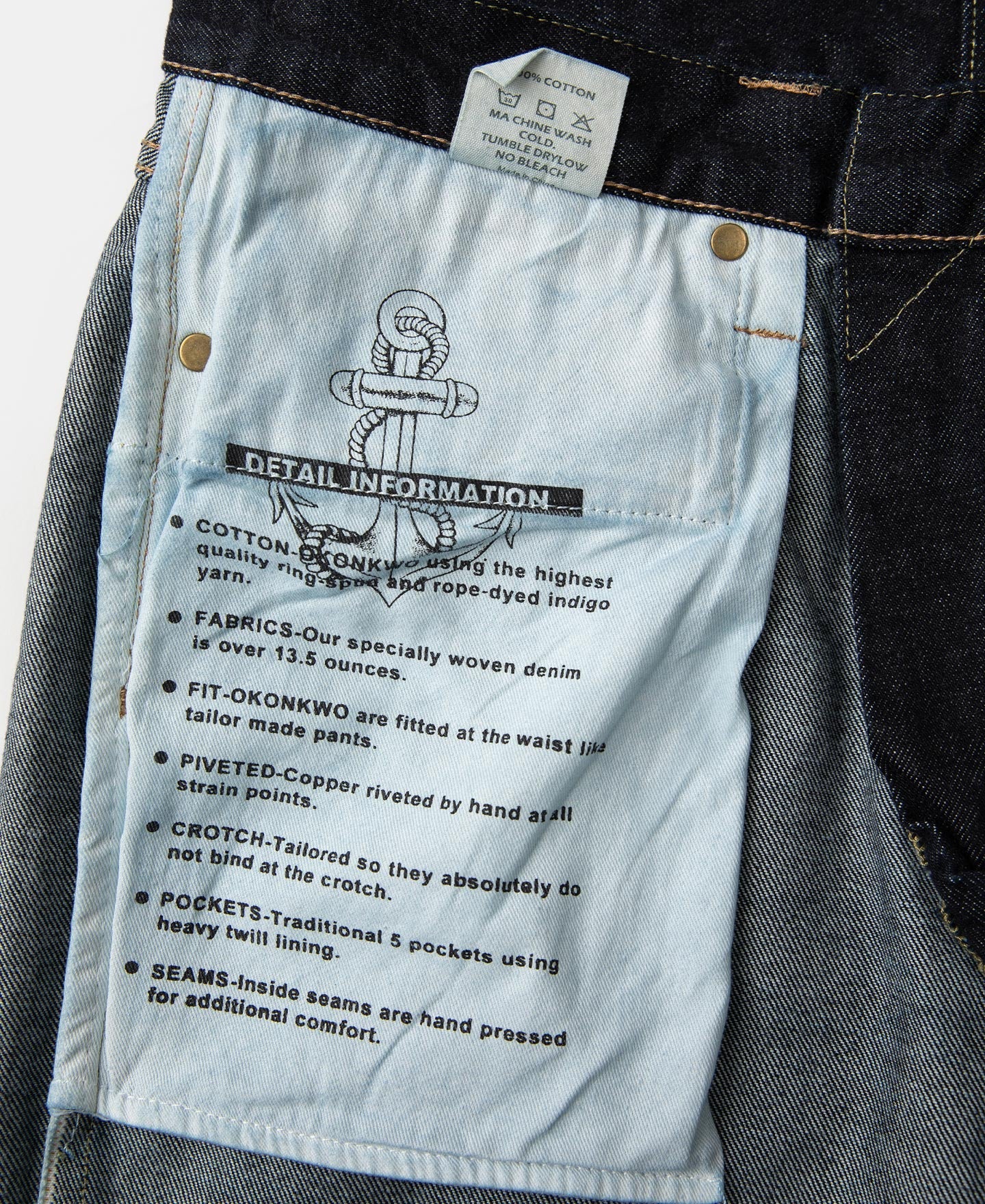 15 oz Slim Tapered Selvedge Denim Jeans - Prewashed