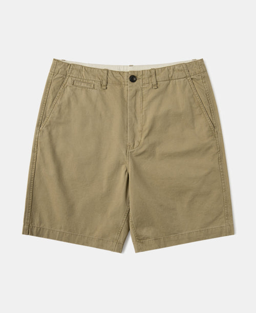 1930s Washed Officer Chino Shorts - Khaki