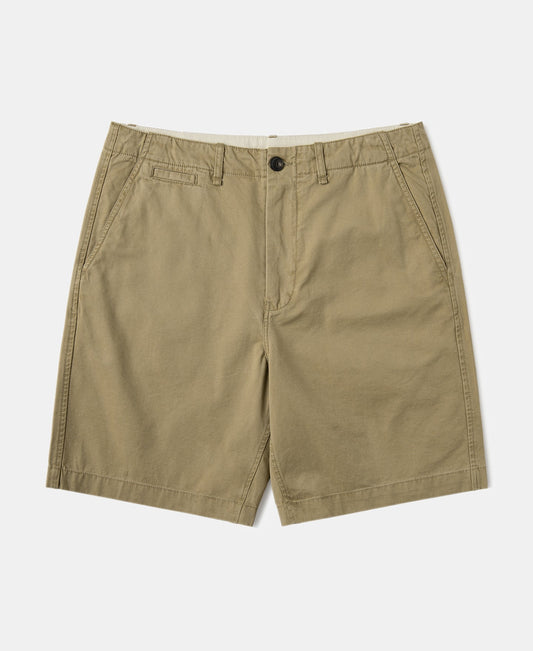 1930s Washed Officer Chino Shorts - Khaki
