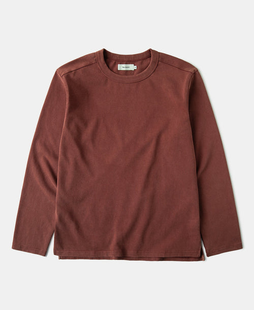 Sun-Washed Cotton Long Sleeve T-Shirt - Clay