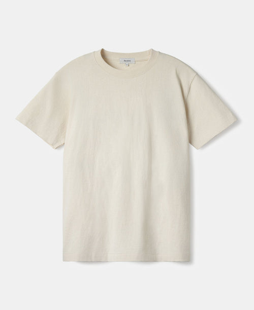 Regular Fit Heavyweight Tubular Jersey T-Shirt - Cream White