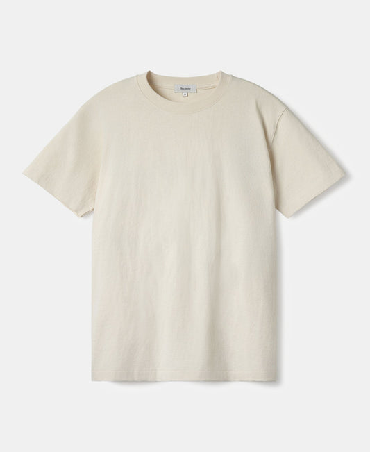 Regular Fit Heavyweight Tubular Jersey T-Shirt - Cream White