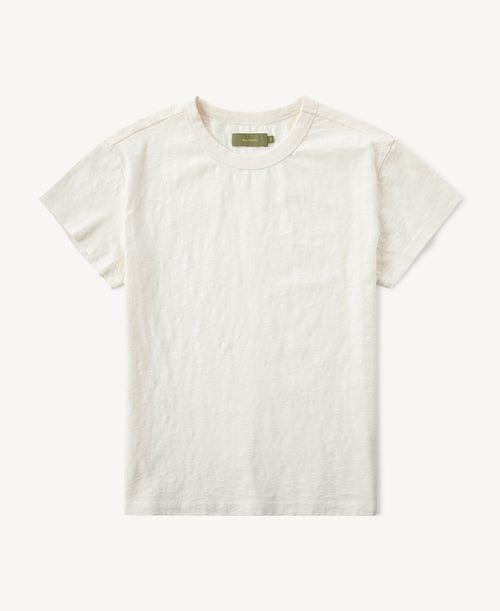 Vintage Slub Cotton Cap Sleeve T-Shirt - Apricot
