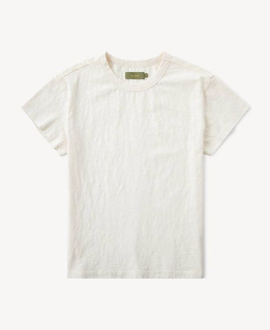 Vintage Slub Cotton Cap Sleeve T-Shirt - Apricot