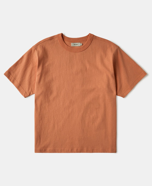 1990s Heavyweight Cotton Jersey Boxy T-Shirt - Light Orange
