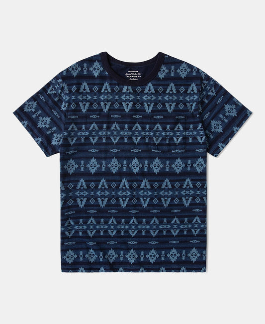 Dark Indigo Navajo-Inspired Pocket T-Shirt