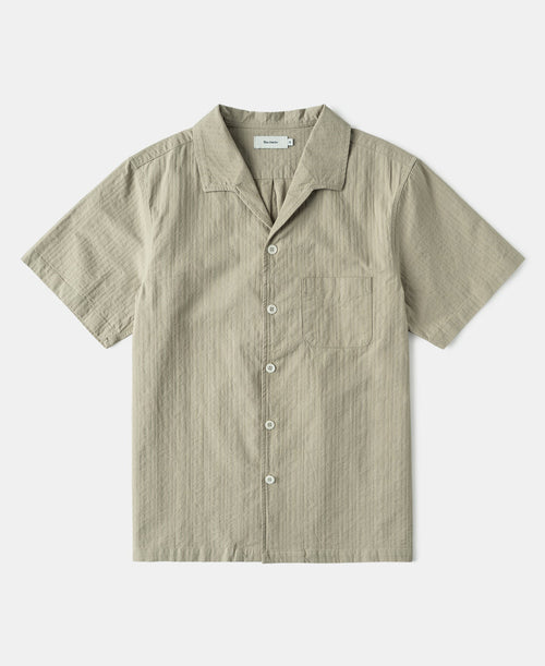 Italian Collar Salt-Shrunk Shirt - Khaki Green