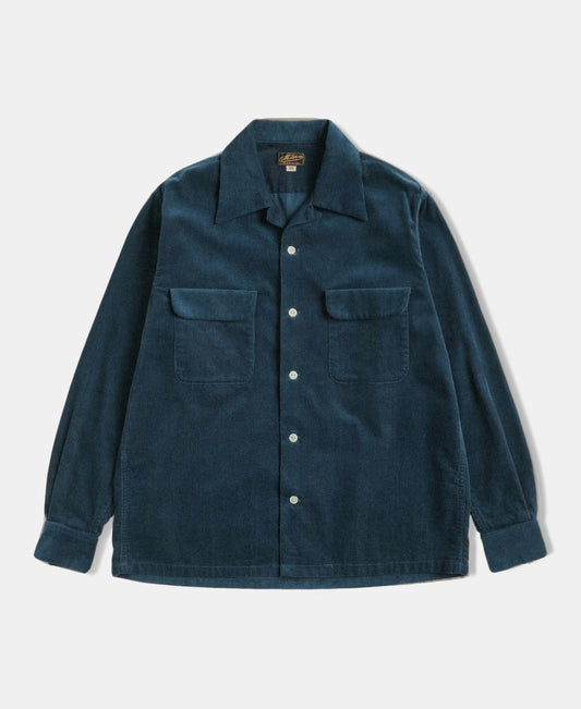 Lot 220 Corduroy Open Collar Shirt - Indigo