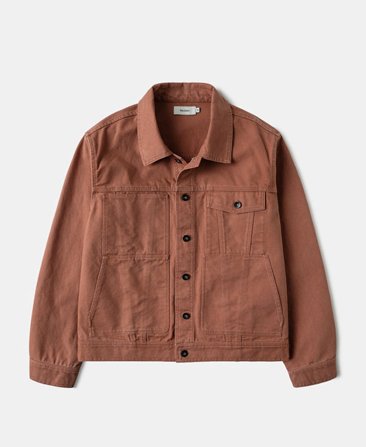 Classic Canvas Cruiser Cropped Jacket - Clay