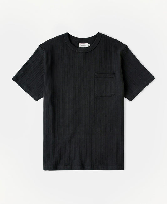 Heavyweight Ribbed Cotton Pocket T-Shirt - Vintage Black