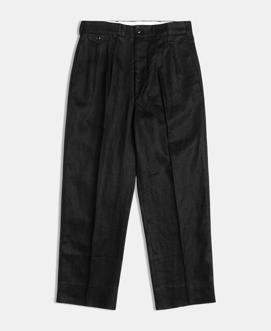 Lot 841 1940s Linen Two Tuck Slacks - Black