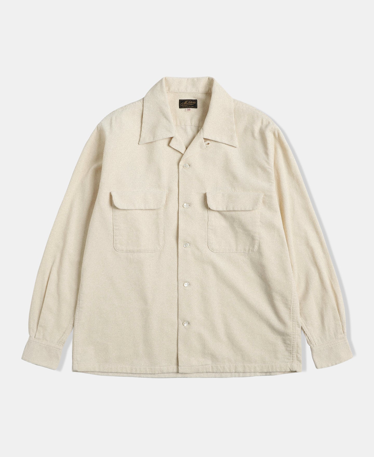 Lot 220 Corduroy Open Collar Shirt - Cream