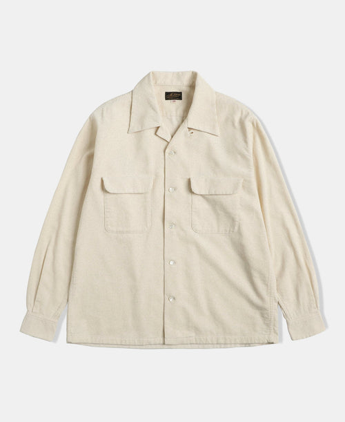 Lot 220 Corduroy Open Collar Shirt - Cream