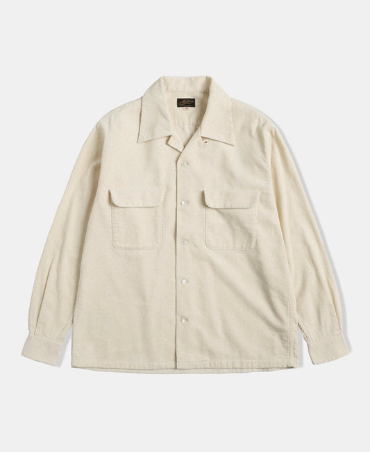 Lot 220 Corduroy Open Collar Shirt - Cream