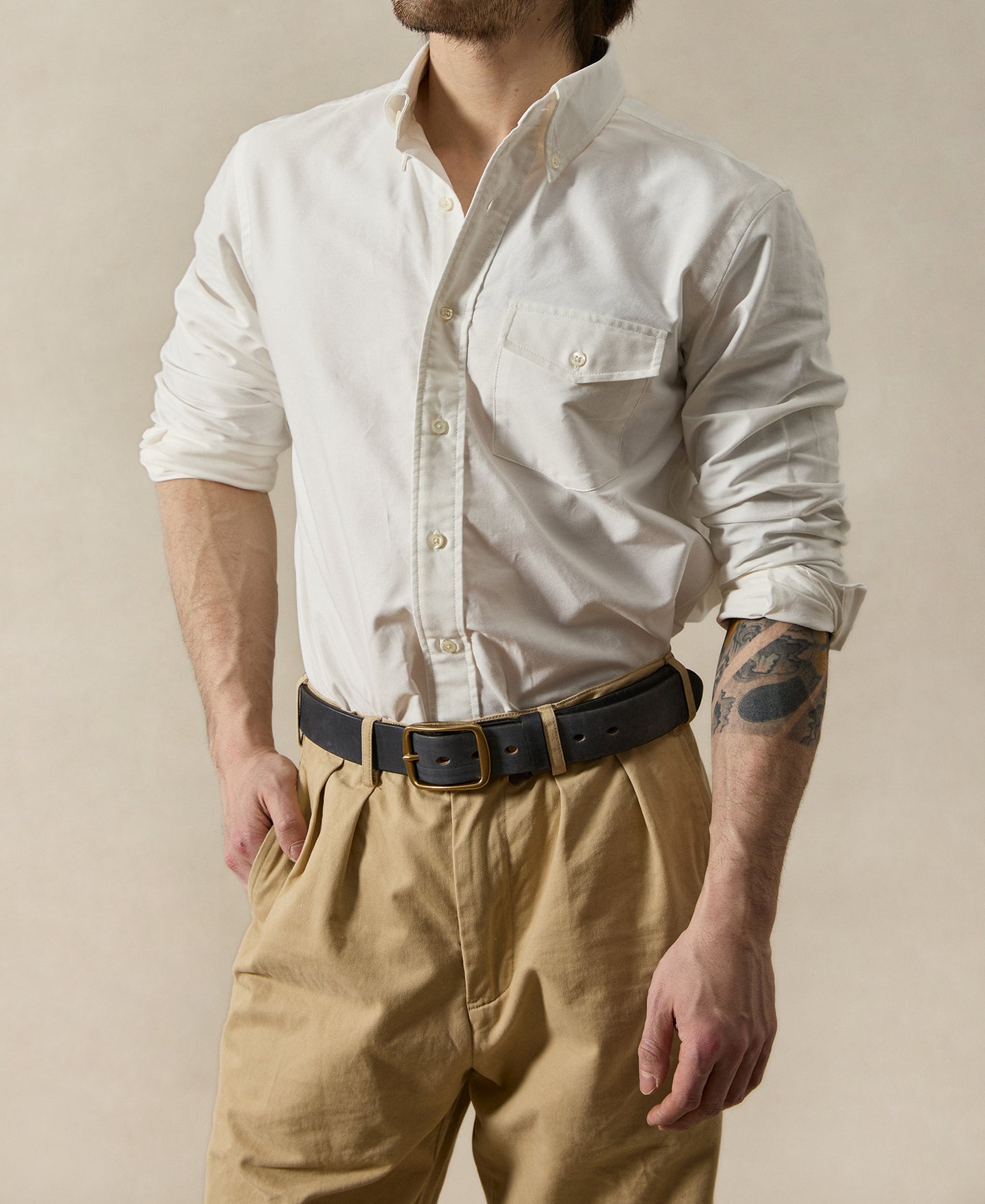 Lot 219 Button Down Oxford Shirt - White