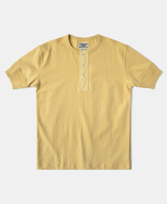 Vintage Short Sleeve Henley T-Shirt - Yellow