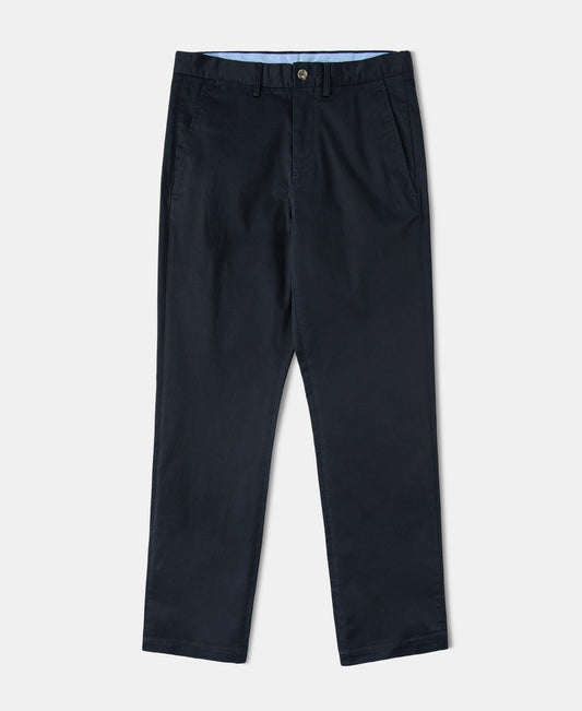 Cotton-Blend Slim Tapered Trousers - Navy