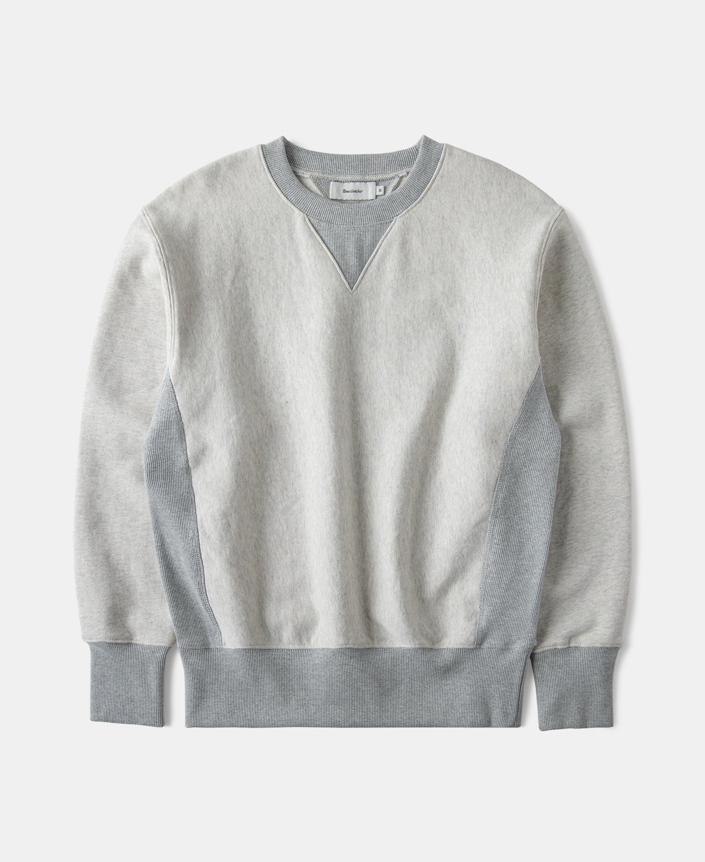 1960s Reverse Weave Double-V Crewneck Sweatshirt - Apricot Gray