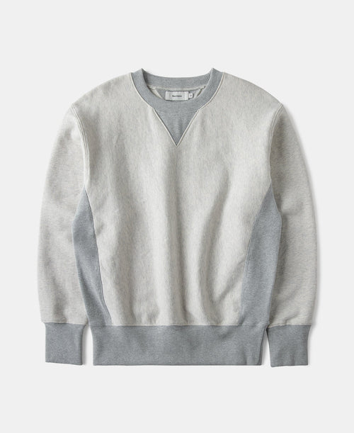 1960s Reverse Weave Double-V Crewneck Sweatshirt - Apricot Gray