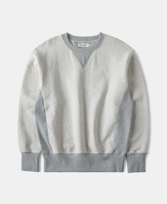 1960s Reverse Weave Double-V Crewneck Sweatshirt - Apricot Gray