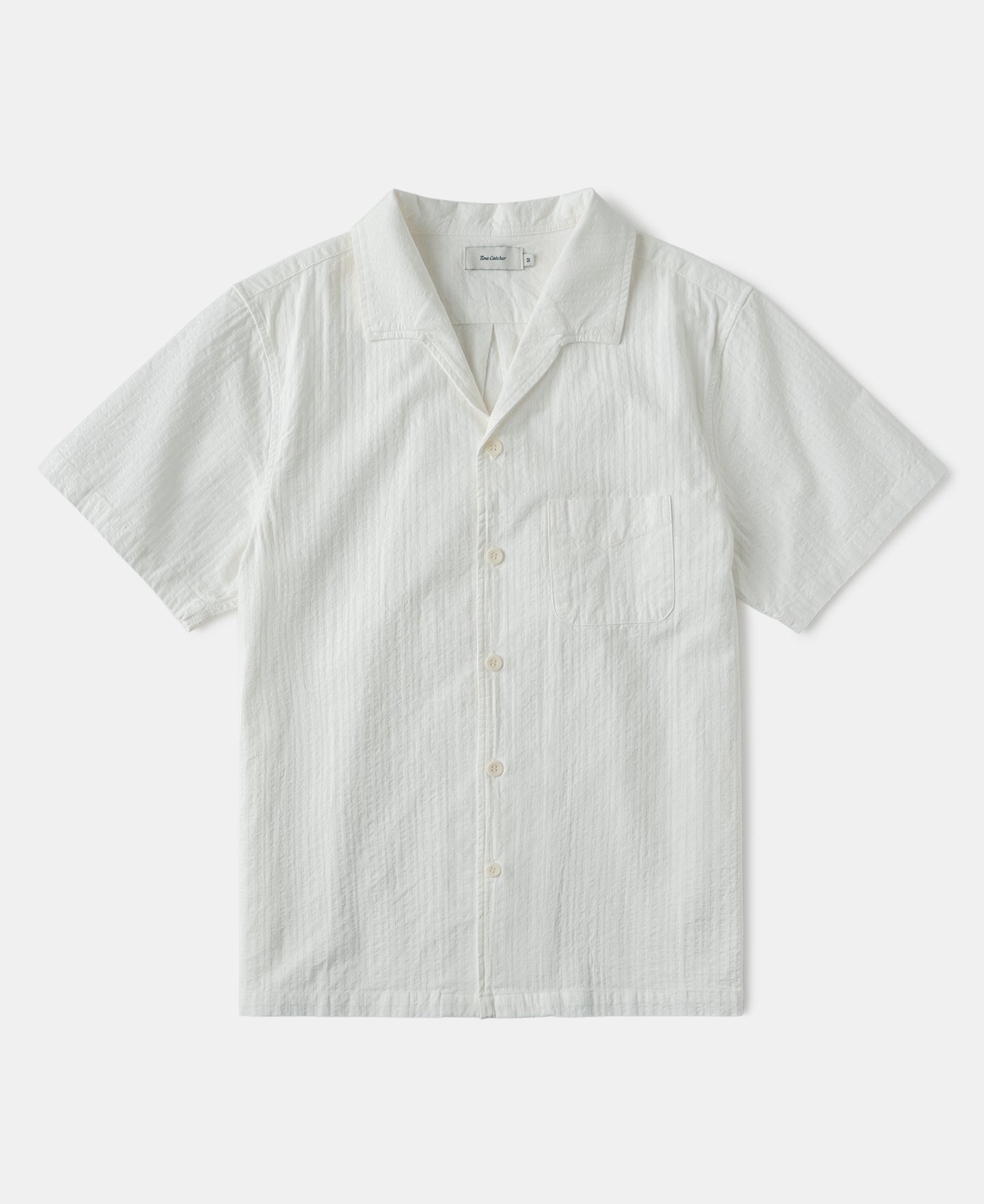 Italian Collar Salt-Shrunk Shirt - White