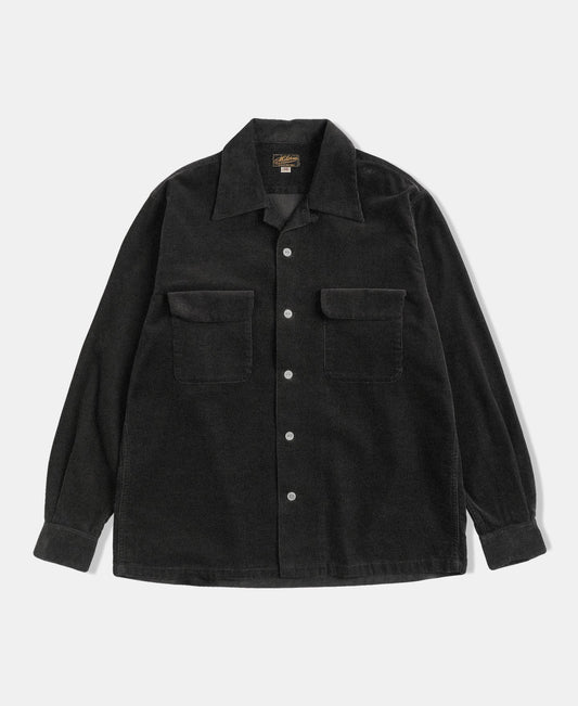 Lot 220 Corduroy Open Collar Shirt - Black