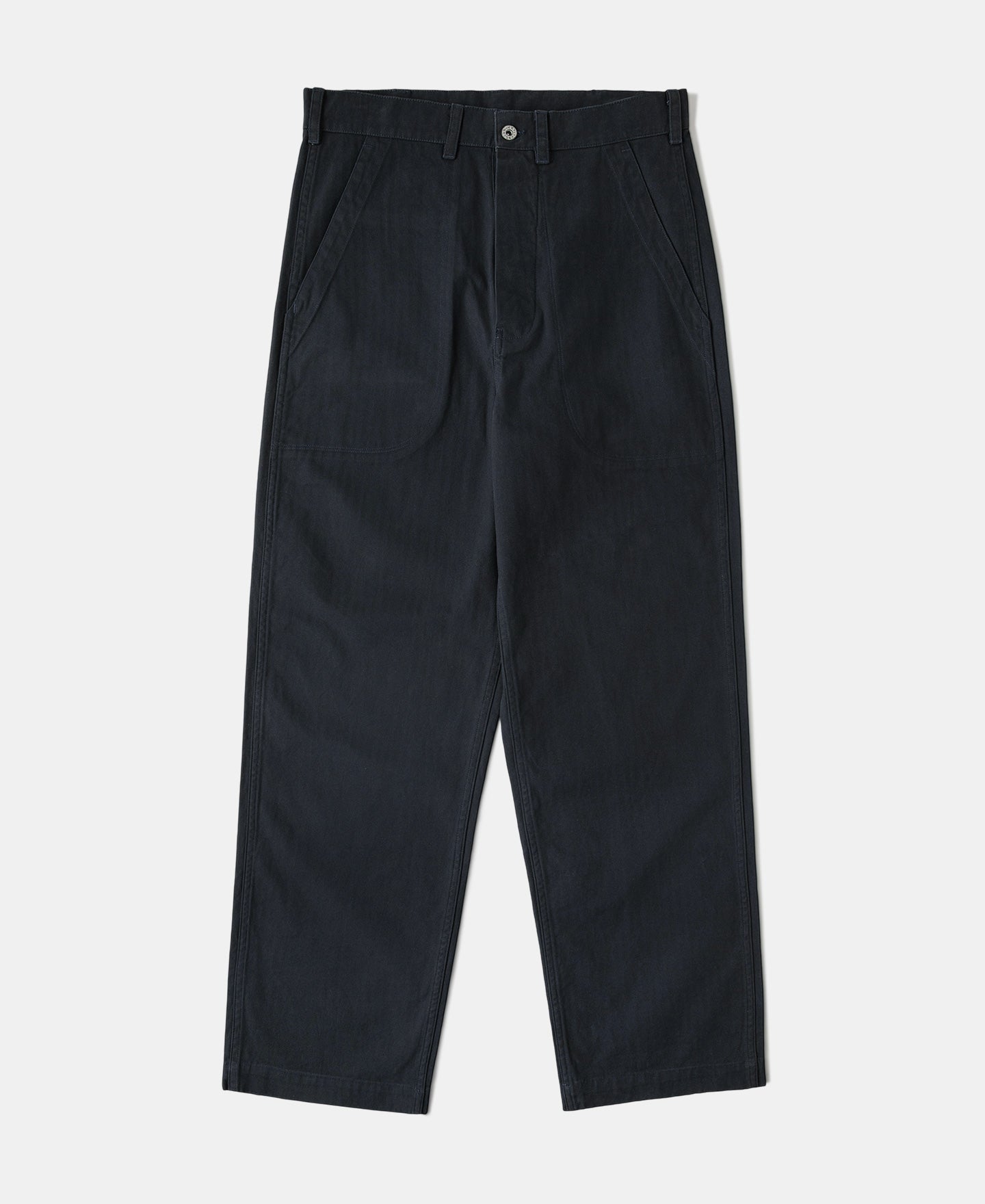 1940s USN-Inspired Herringbone Deck Trousers - Navy