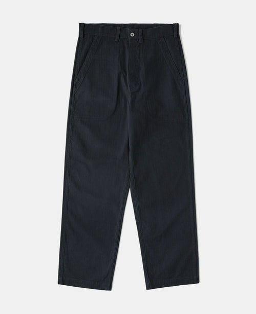 1940s USN-Inspired Herringbone Deck Trousers - Navy