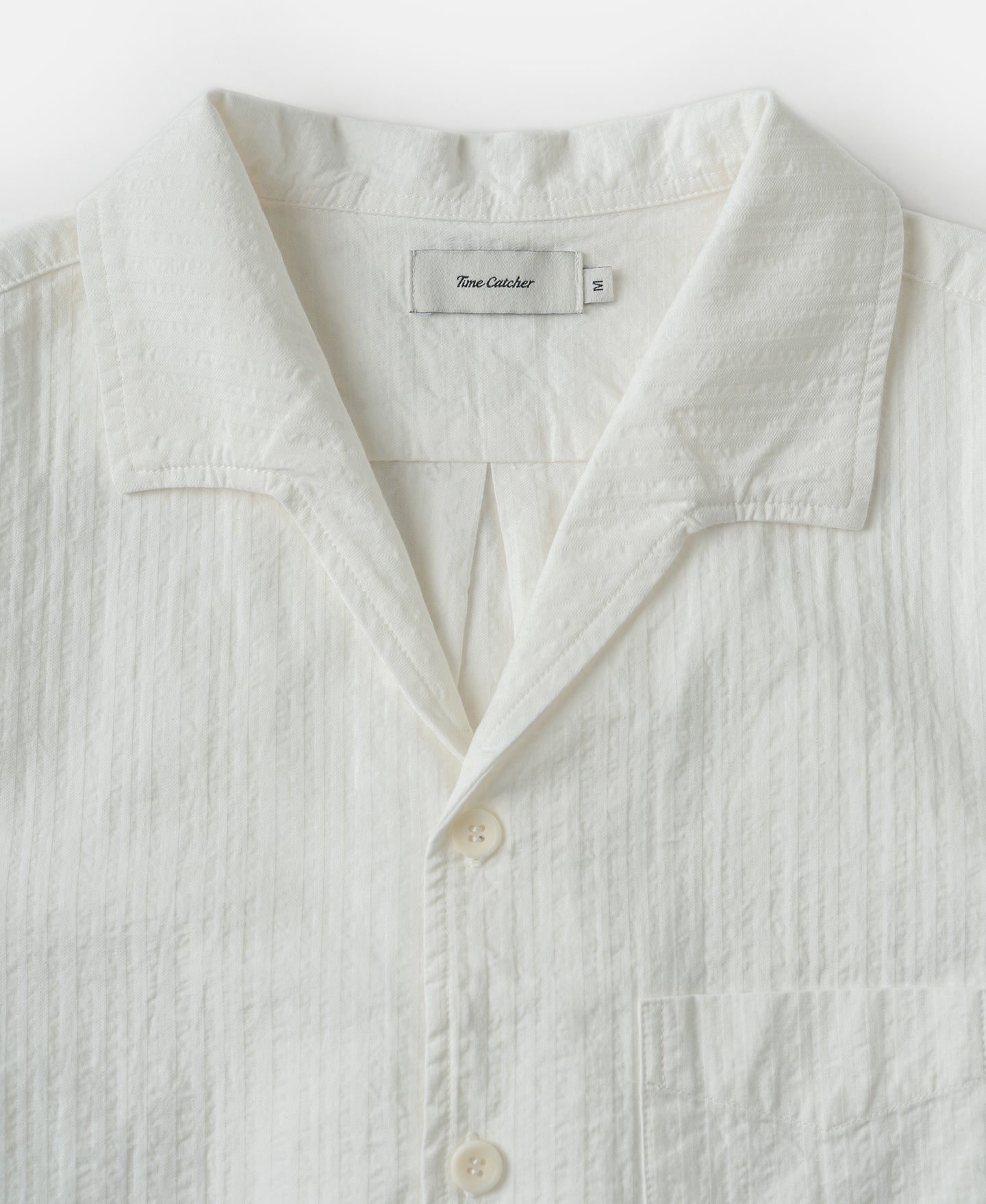 Italian Collar Salt-Shrunk Shirt - White