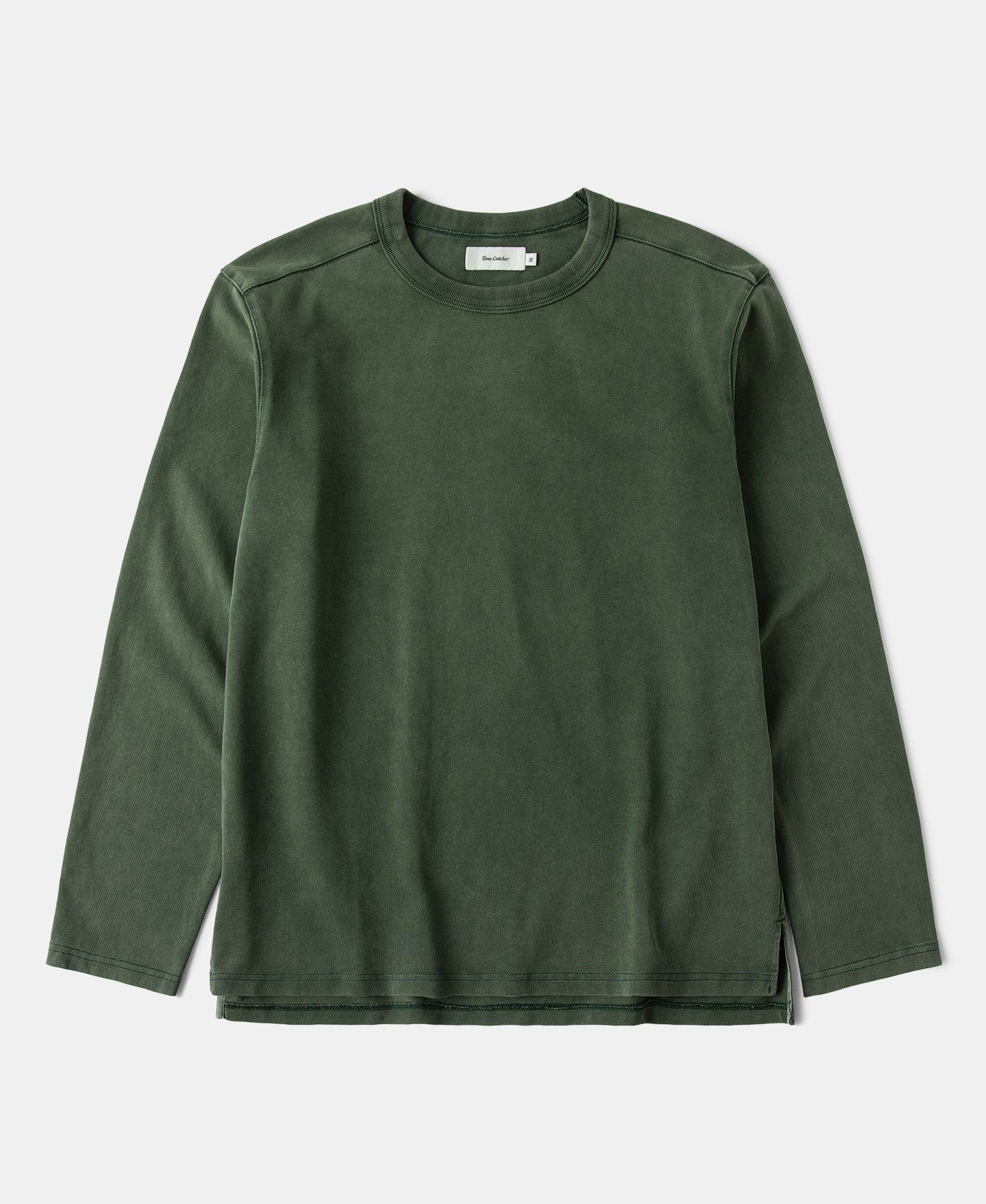 Sun-Washed Cotton Long Sleeve T-Shirt - Washed Green