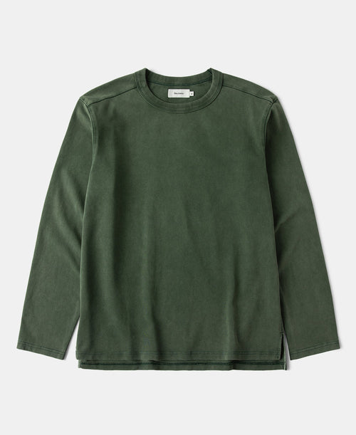 Sun-Washed Cotton Long Sleeve T-Shirt - Washed Green