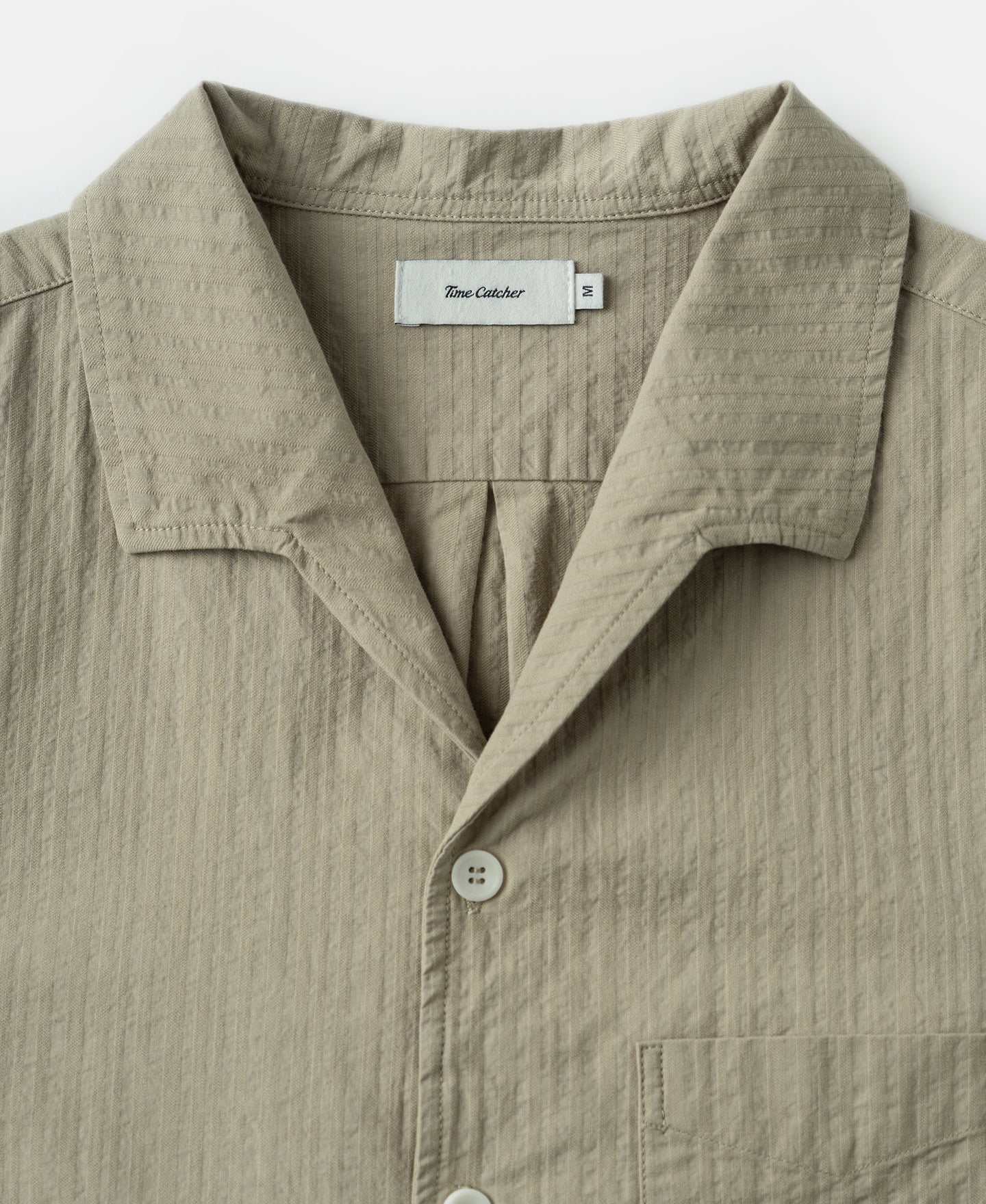 Italian Collar Salt-Shrunk Shirt - Khaki Green