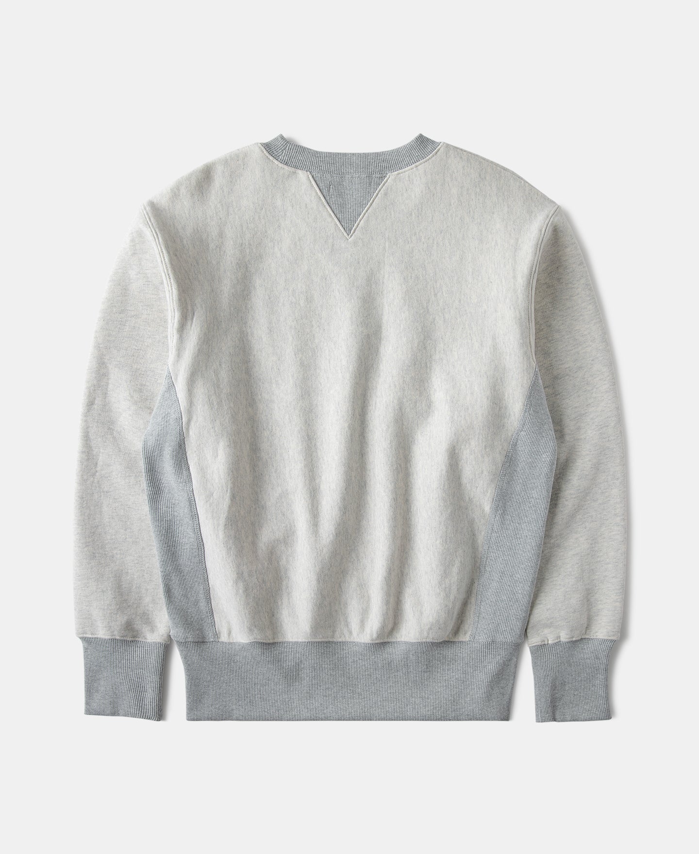 1960s Reverse Weave Double-V Crewneck Sweatshirt - Apricot Gray