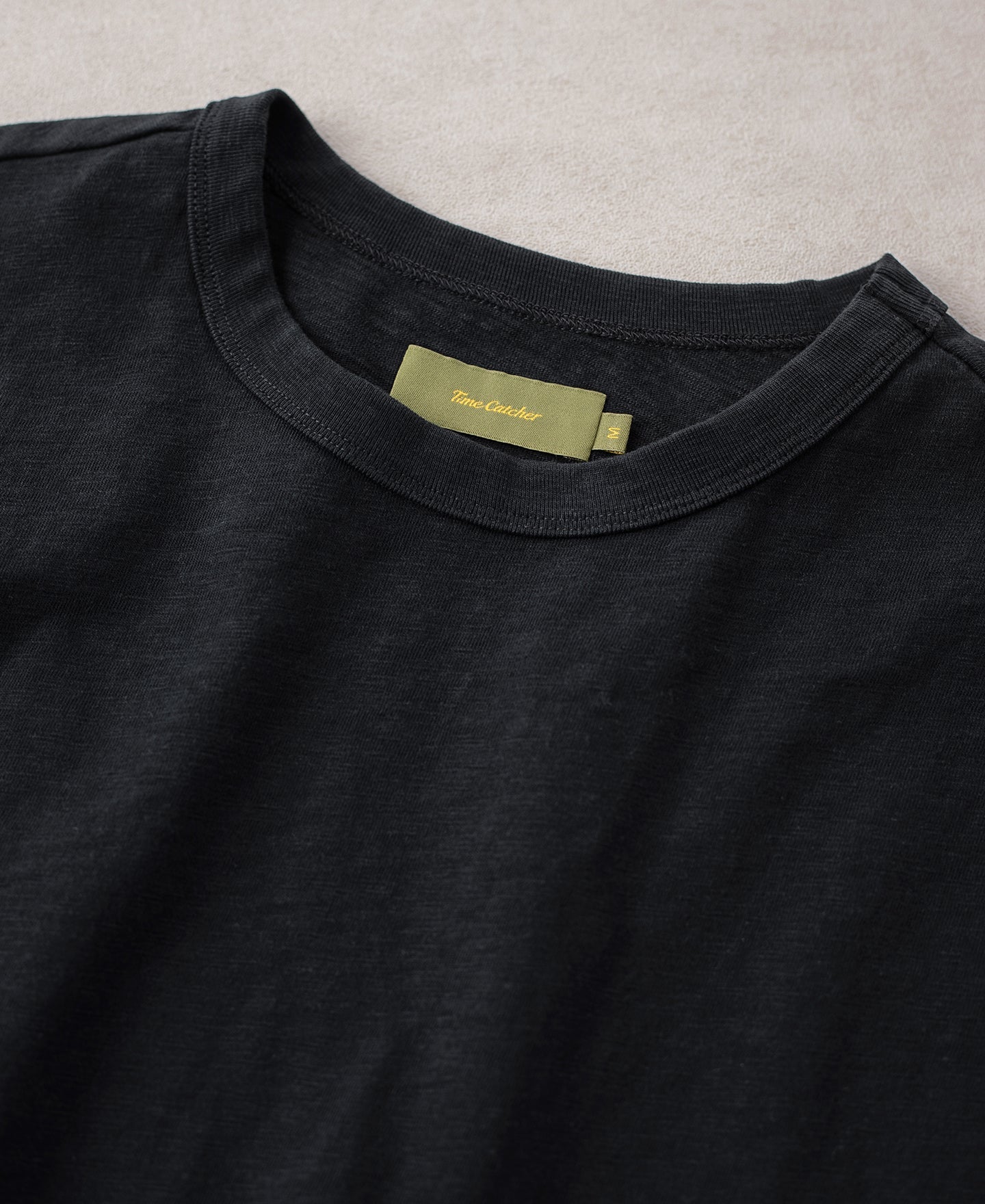 Vintage Slub Cotton Cap Sleeve T-Shirt - Black
