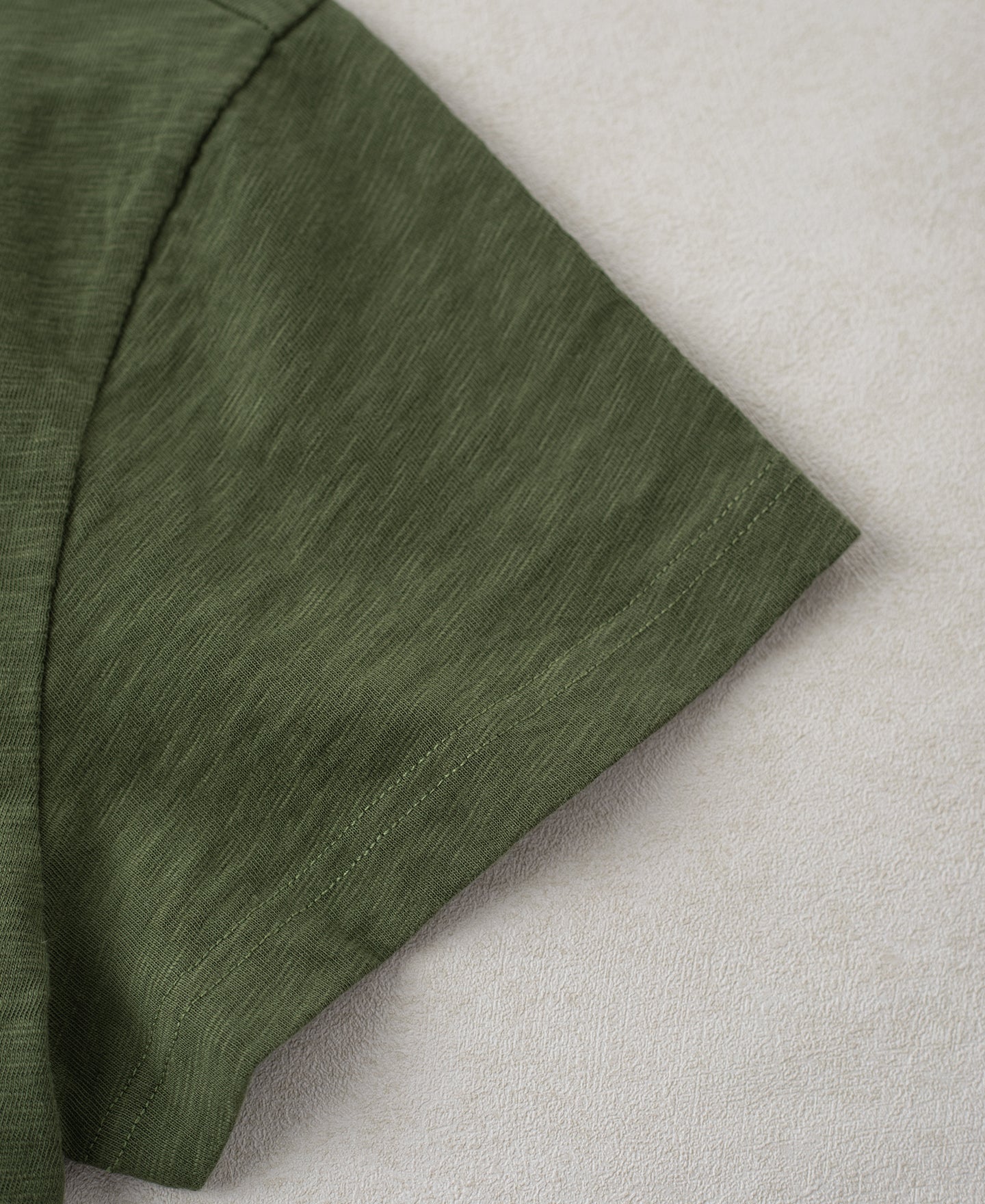 Vintage Slub Cotton Cap Sleeve T-Shirt - Olive