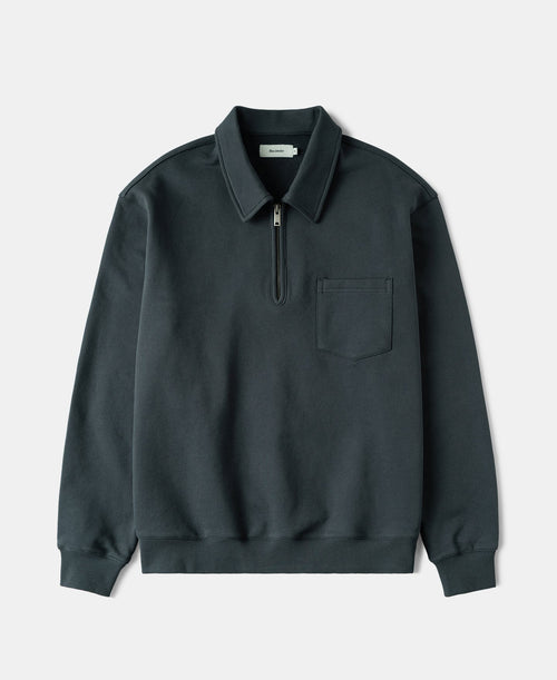 Heavyweight Quarter-Zip Collar Sweatshirt - Vintage Black